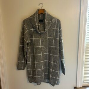 Lumiere Checked Gray Sweater Dress